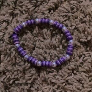 Purple pearl WATERPROOF bracelet HANDCRAFTED